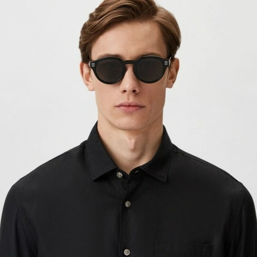 Burberry BE4404 300187 BRAND NEW Sunglasses Black Grey Oval Unisex - Picture 4 of 11